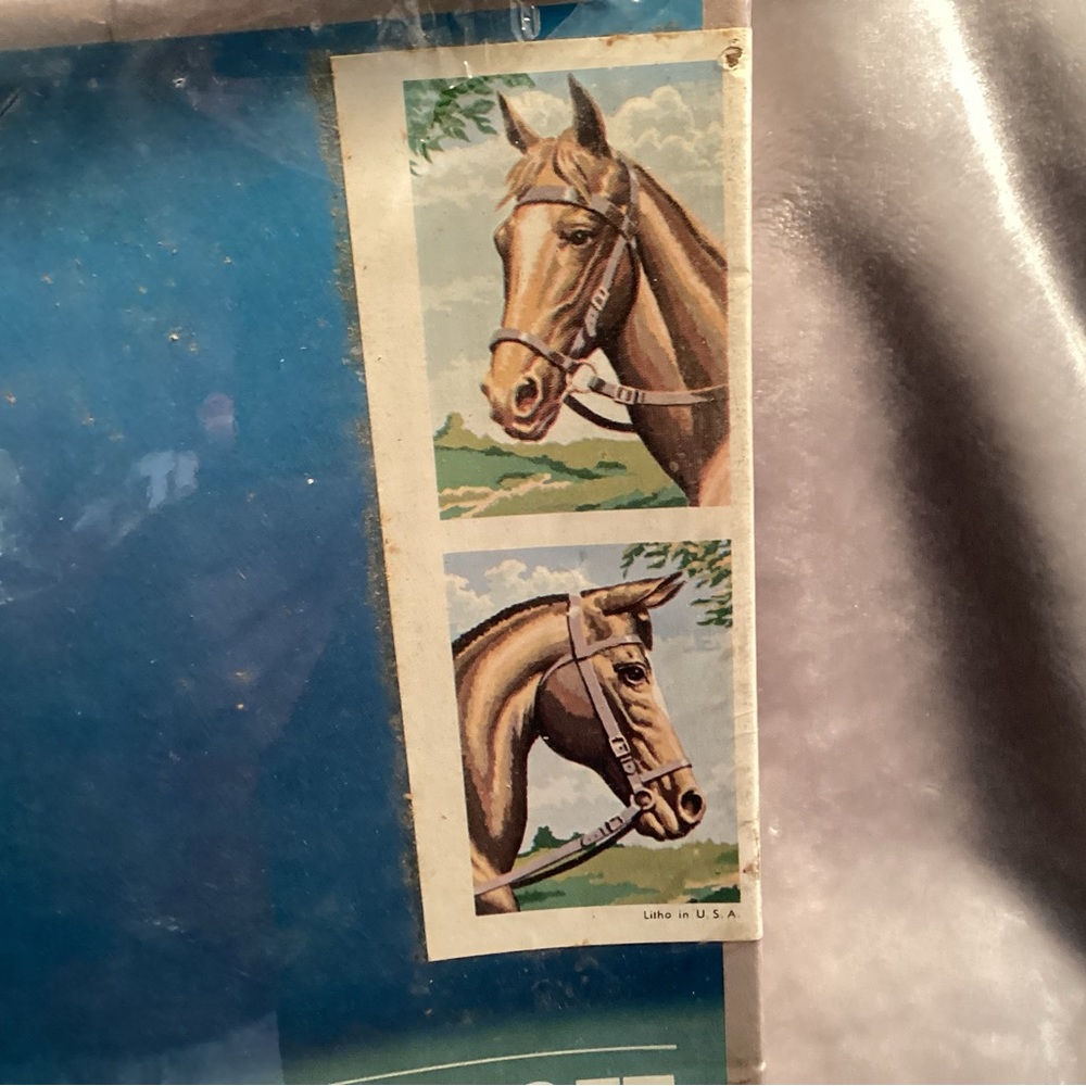 Two Vintage Silver Award Paint by Number. Numbered oil paint sets. 1960’s - Picture 4 of 12